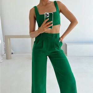 Princess Polly Green Wide Leg Jumpsuit